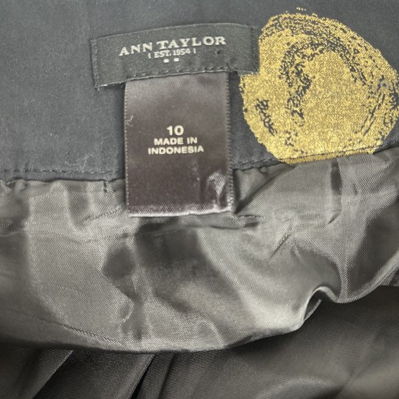 Career Wear skirt size 10 black and gold polka dots 100% Cotton 5-0219 - Picture 6 of 7